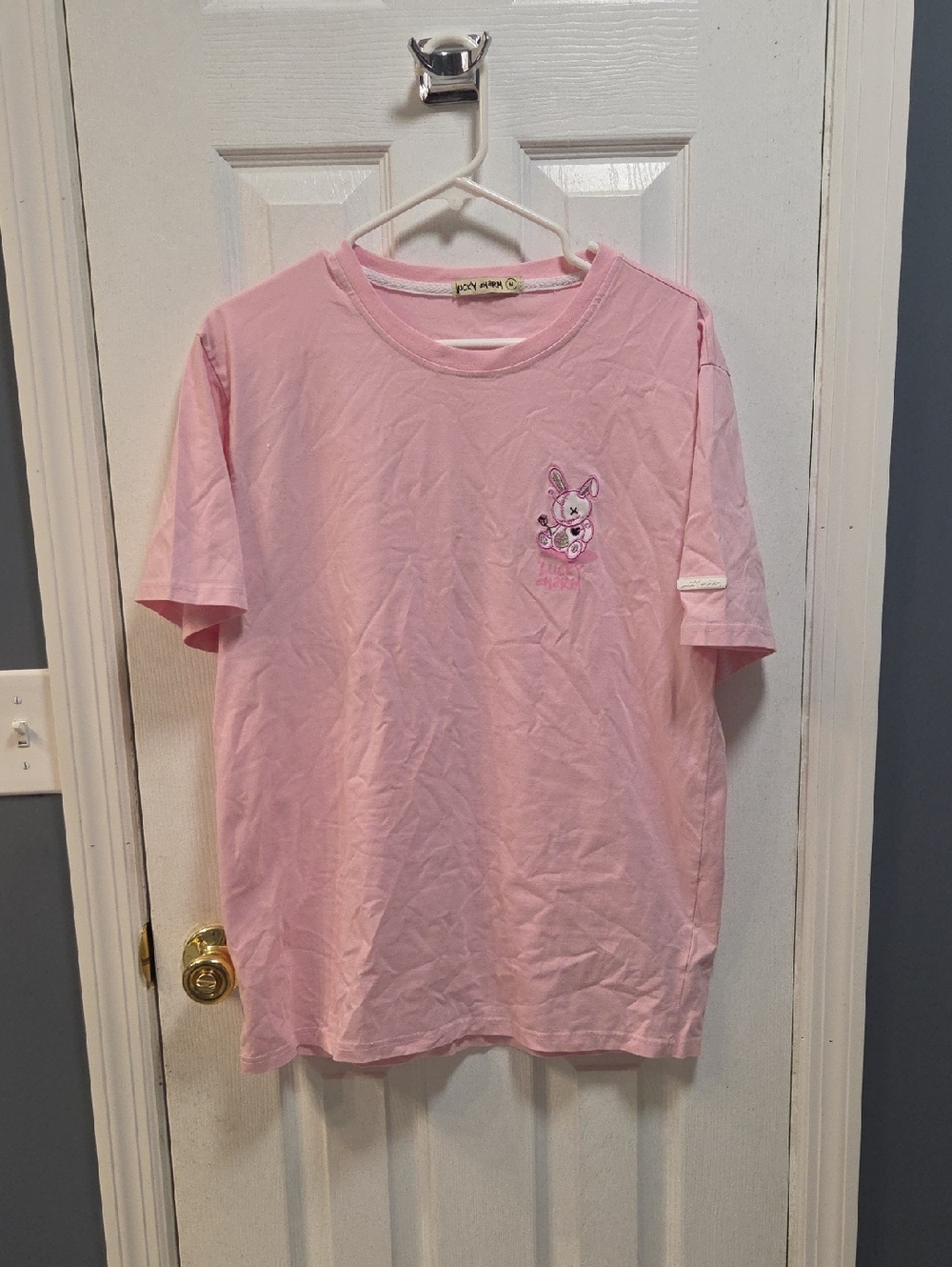 Lucky Charm Pink Bunny Graphic Short Sleeve Tee